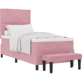Syfax Boxspringbett mit Kopfteil Rosa 200 x 100 cm Samt