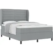 Syfax Boxspringbett mit Matratze Hellgrau 140 x 200 cm Stoff