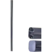 Mendler Alu-Pfosten Savoie-WPC-Zaun, Pfeiler Pfahl, Stecksystem 1,86m grau