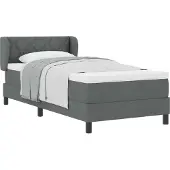 Syfax Boxspringbett mit Matratze Dunkelgrau 100 x 200 cm Stoff
