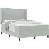 Syfax Boxspringbett mit Matratze Hellgrau 200 x 140 cm Samt
