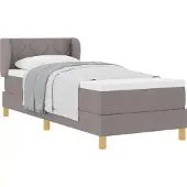 Syfax Boxspringbett mit Matratze mit Kopfteil Taupe 80 x 200 cm Stoff