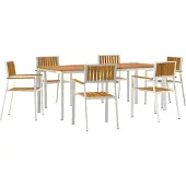 vidaXL Outdoortisch-Set 7 stk. 200 x 90 x 75 cm