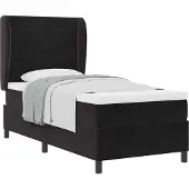 Syfax Boxspringbett mit Matratze Schwarz 200 x 100 cm Samt