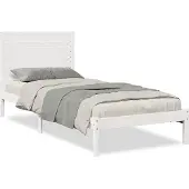 Syfax Massivholzbett Extra Lang ohne Matratze Weiß 90x220 cm