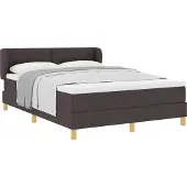 Syfax Boxspringbett mit Matratze Dunkelbraun 160 x 200 cm Stoff