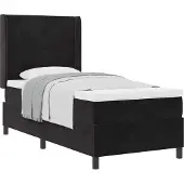 Syfax Boxspringbett mit Matratze Schwarz 90 x 190 cm Samt
