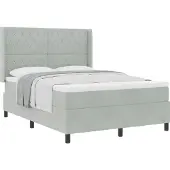 Syfax Boxspringbett mit Matratze Hellgrau 140 x 200 cm Samt