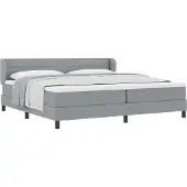 Syfax Boxspringbett mit Matratze Hellgrau 200 x 200 cm Stoff