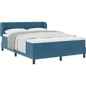 Syfax Boxspringbett mit Kopfteil Dunkelblau 140 x 200 cm Samt