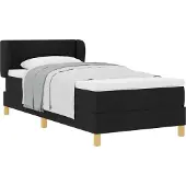 Syfax Boxspringbett mit Matratze Schwarz 90 x 190 cm Stoff