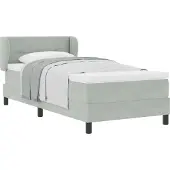 Syfax Boxspringbett mit Kopfteil Hellgrau 100 x 200 cm Samt