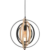 Anne Lighting Pendelleuchte Muoversi 1-flammig Buchenholz/ Schwarz 45x45cm