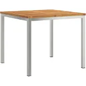 Syfax Esstisch 90x90x75 cm Massives Akazienholz und Edelstahl