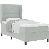 Syfax Boxspringbett mit Matratze Hellgrau 200 x 80 cm Samt