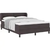 Syfax Boxspringbett mit Kopfteil Dunkelbraun 140 x 200 cm Stoff