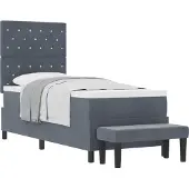 vidaXL Boxspringbett mit Kopfteil Dunkelgrau 200 x 80 cm Samt