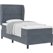 Syfax Boxspringbett mit Matratze Dunkelgrau 200 x 90 cm Samt