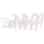 vidaXL Rentiere Schlitten Weihnachtsdekoration 320 LEDs Acryl