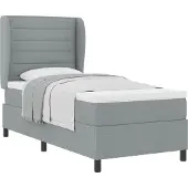 Syfax Boxspringbett mit Matratze Hellgrau 80 x 200 cm Stoff