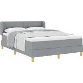 Syfax Boxspringbett mit Matratze Hellgrau 140 x 200 cm Stoff