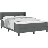 Syfax Boxspringbett mit Matratze Dunkelgrau 140 x 200 cm Stoff