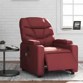 Prolenta Maison Exclusive - Massagesessel Elektrisch Weinrot Kunstleder