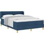 Syfax Boxspringbett mit Matratze mit Kopfteil Blau 140 x 200 cm Stoff