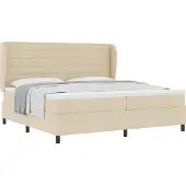 Syfax Boxspringbett mit Matratze Creme 200 x 200 cm Stoff