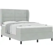 Syfax Boxspringbett mit Kopfteil Hellgrau 190 x 140 cm Samt