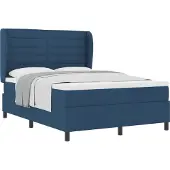 Syfax Boxspringbett mit Matratze mit Kopfteil Blau 140 x 190 cm Stoff