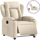 Syfax Relaxsessel Elektrisch Creme Stoff