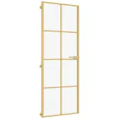 vidaXL Innentür Schlank Golden 76x201,5 cm Hartglas und Aluminium