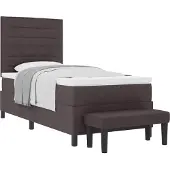 Syfax Boxspringbett mit Kopfteil Dunkelbraun 90 x 200 cm Stoff