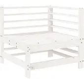 vidaXL Garten-Ecksofa Weiß Massivholz Kiefer