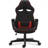 Sense7 Knight Gaming Stuhl aus Stoff Schwarz-Rot - Ergonomischer Bürostuhl Schreibtischstuhl Stoff Computerstuhl Gamer Racing Stuhl 120 kg
