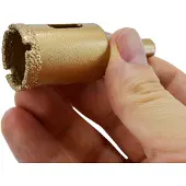AWTOOLS , 105 mm, Diamantbohrkrone, für große Löcher in Porzellan und Marmor, sauberer Schnitt ohne Ausbrüche, professioneller Einsatz, kompatibelmit M14-Gewinde, Metall