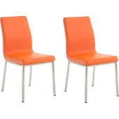 CLP 2er Set Esszimmerstühle Colmar Edelstahlgestell grau