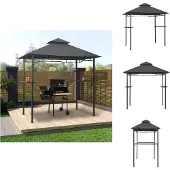 vidaXL BBQ-Pavillon 240x150x255 cm Anthrazit Stahl - Pavillons & Partyzelte