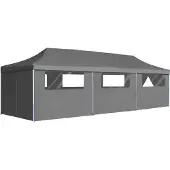 Syfax Faltzelt Partyzelt Pop-Up mit 8 Seitenwänden 870x291x315 cm Anthrazit