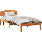 Syfax Bettrahmen Wachsbraun 100 x 200 cm Massives Kiefernholz