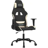 Syfax Gaming-Stuhl mit Massagefunktion Schwarz und Creme Stoff