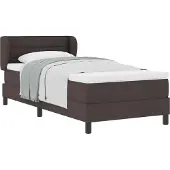 Syfax Boxspringbett mit Matratze Dunkelbraun 90 x 200 cm Stoff