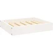 Syfax Hundebett Weiß 51,5x44x9 cm Massivholz Kiefer