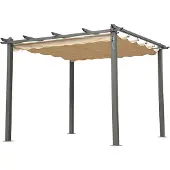 Angel Living 3x3M Pavilion Terssendacht Weiß aus Aluminium und Polyester Verstellbares Dach