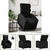 The Living Store Relaxsessel mit Aufstehhilfe Schwarz Kunstleder
