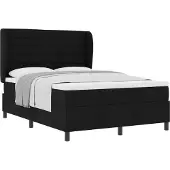 Syfax Boxspringbett mit Matratze Schwarz 140 x 200 cm Stoff