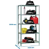 Simonclick Maderclick Superplus 5/300 Metallregal 2000x1100x300 Mm