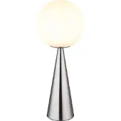Globo Tischlampe Pinpal Nickel mit weißem konvexem Glas