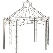 Syfax Gartenpavillon Antik-Braun 400x258x378 cm Eisen